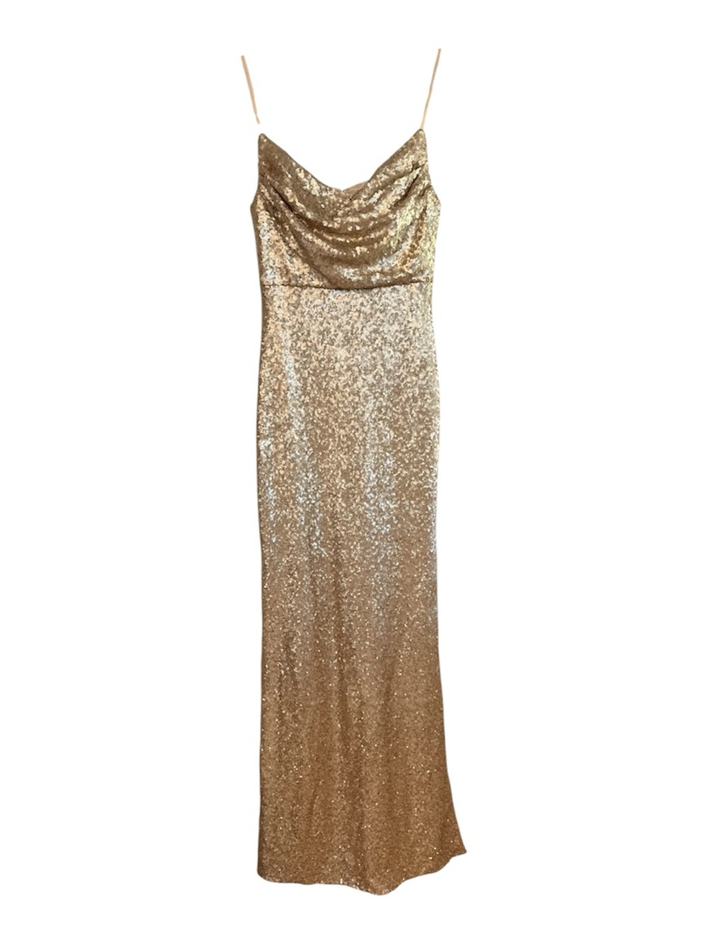 Revelry Gold Sequin Cowl Maxi Dress